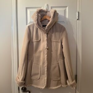Jones New York Faux Suede Hooded Jacket w/Faux Fur Lining; Just Like New! Size S